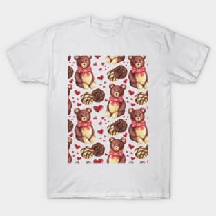 Lovely Bears and Candies Pattern T-Shirt